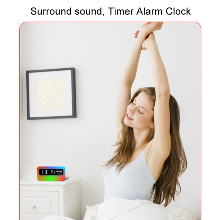JSK-L30 Bluetooth Speaker Atmosphere Alarm Clock Regularly Wake Up APP Smart Home Charging Night Light - White