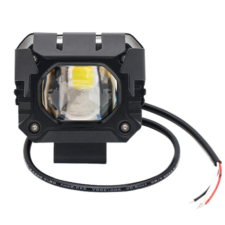 Motorcycle Strong Light With Lens Spotlight Electrical Bike Conversion Spotlight Paving Light - White And Yellow Dual Light
