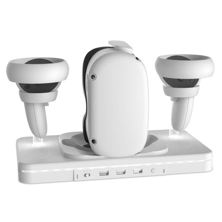 For Meta Quest 2 Desktop Bracket VR Glasses Wireless Charger Colorful Light Emitting Base - White