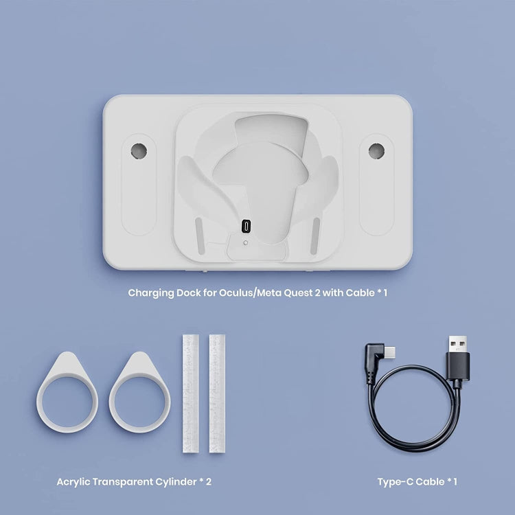 For Meta Quest 2 Desktop Bracket VR Glasses Wireless Charger Colorful Light Emitting Base - White
