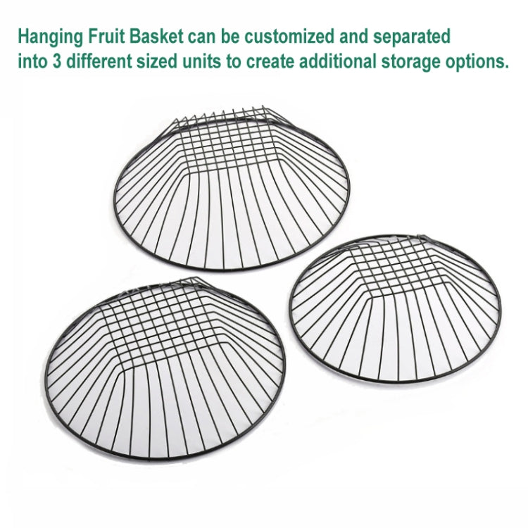 3-tier Hanging Fruit Basket Wrought Iron Fruit Vegetable Storage Organizer