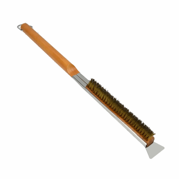 21 Inch Wooden Handle Pizza Oven Brush with Stone Scraper, Spec: Copper Wire Bristles Color Spray