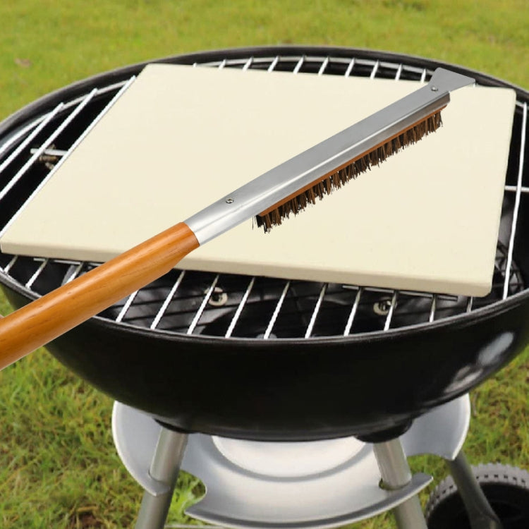 21 Inch Wooden Handle Pizza Oven Brush with Stone Scraper, Spec: Stainless Steel Wire Bristles Color Spray