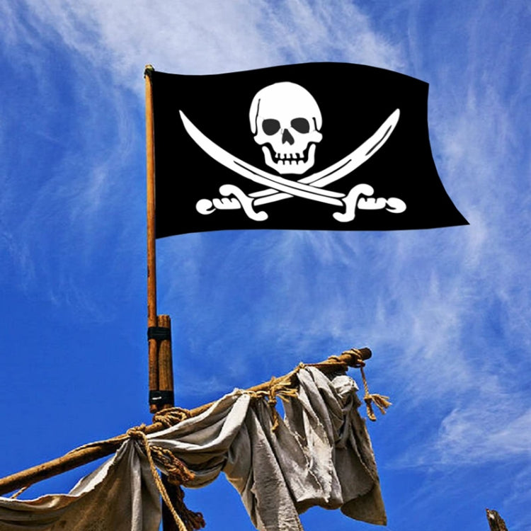 60x90cm Bar Haunted House Pirate Skeleton Flag Halloween Hanging Cloth, Style: Red Headscarf