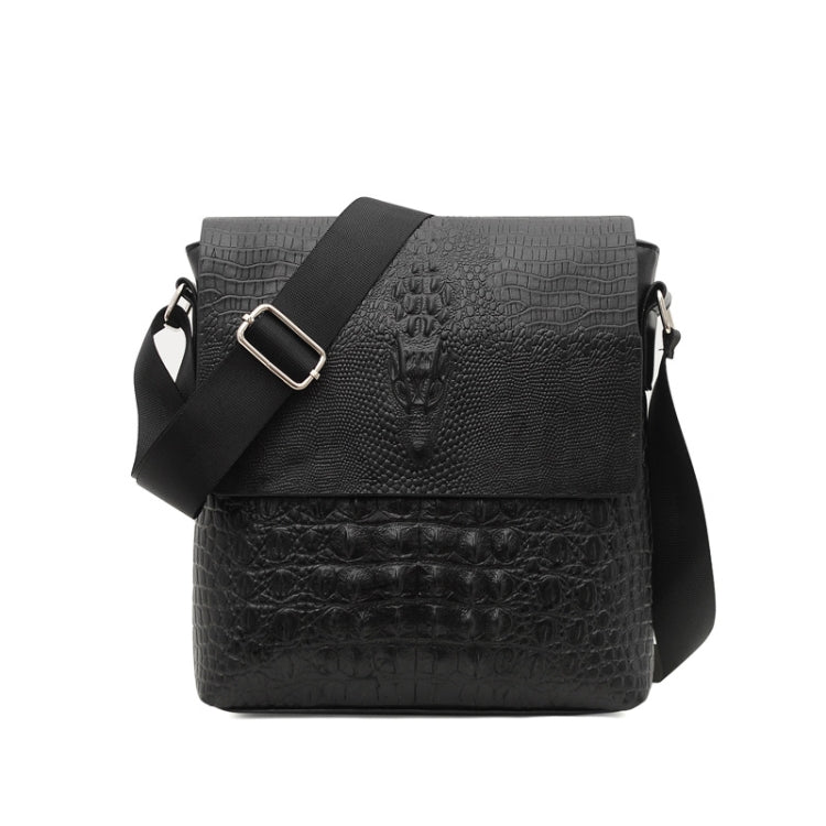 Men Vertical PU Leather Shoulder Bag Water-Repellent Casual Briefcase