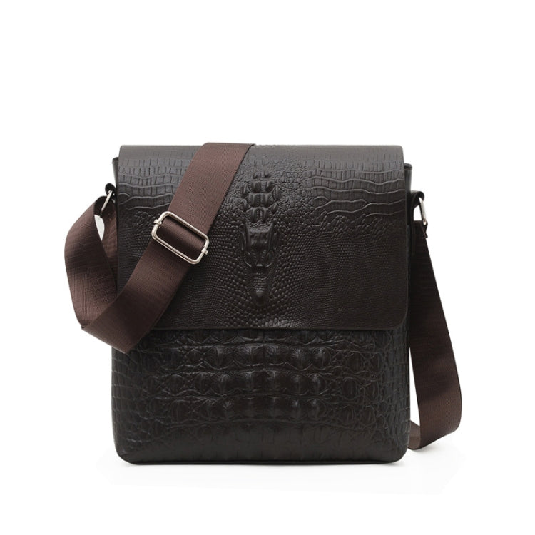 Men Vertical PU Leather Shoulder Bag Water-Repellent Casual Briefcase