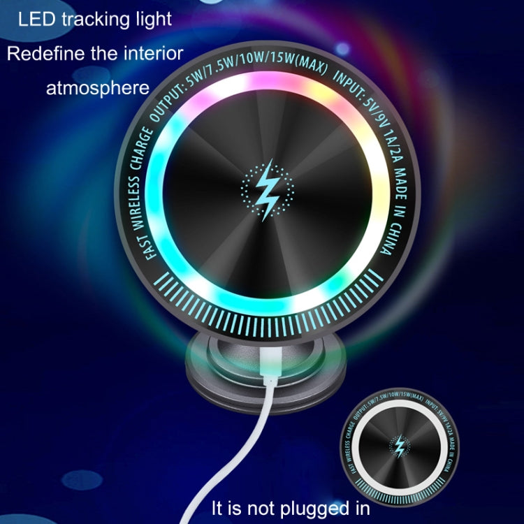 Magsafe 15W Magnetic Colorful Light Wireless Charging Mobile Phone Holder, Color: A9 Air Outlet Dark Gray
