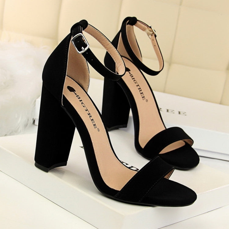 BIGTREE Women Shoes Summer High Heels Simple Chunky Sexy Nightclub Ankle Strap Sandals, Size: 42