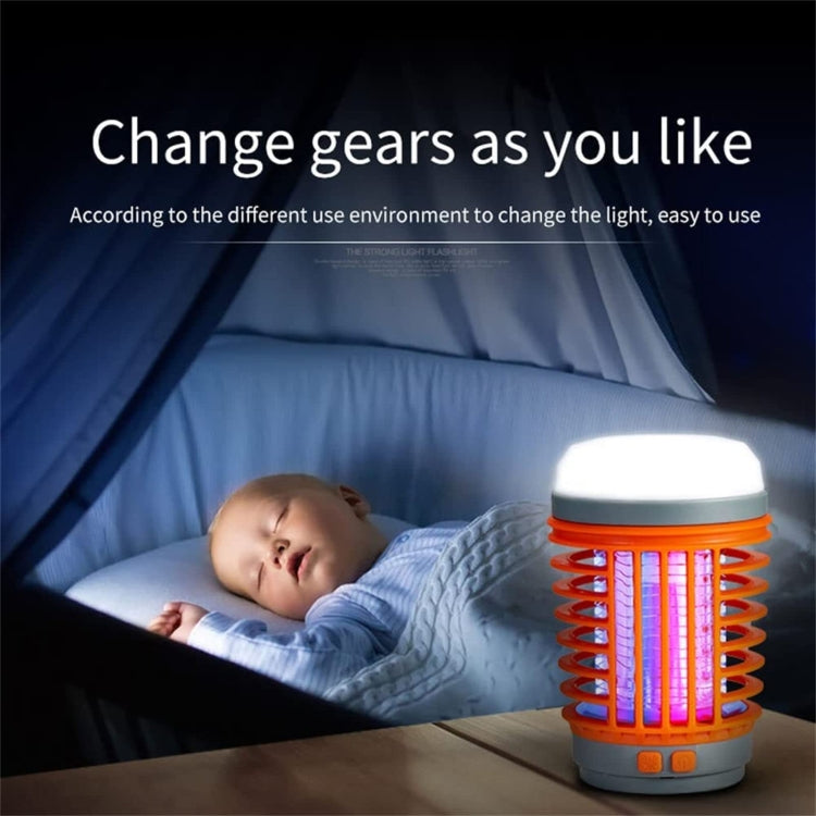 E-SMARTER W890-1 Solar LED Electric Shock Mosquito Light Outdoor USB Rechargeable Lighting Mosquito Trap