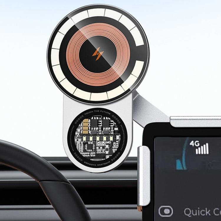 Car Wireless Charging Mobile Phone Holder For Tesla Model 3 and Other Models - Gray