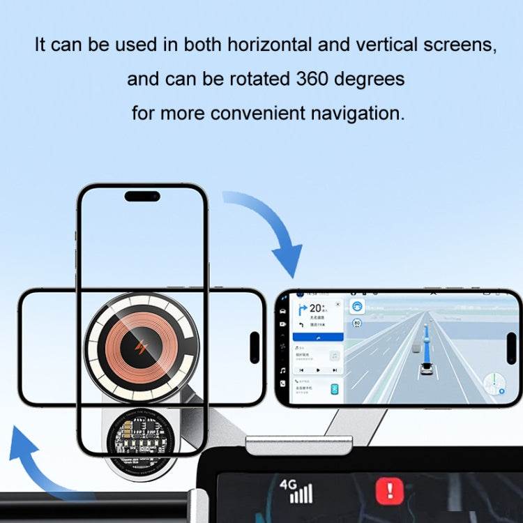 Car Wireless Charging Mobile Phone Holder For Tesla Model 3 and Other Models - Gray