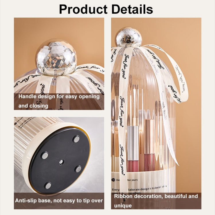 Rotating Makeup Brush Storage Bucket Desktop Cosmetic Storage Box, Color: Plating