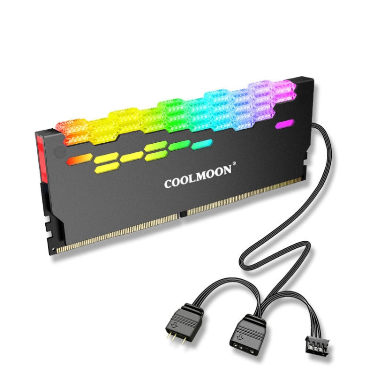 COOLMOON RA-2 Heatsink Cooler ARGB Colorful Flashing Memory Bank Cooling Radiator For PC Desktop Computer Accessories
