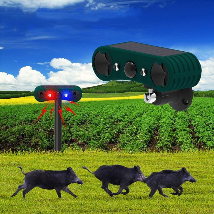 N911W Solar Powered Mouse Repeller Alarm Infrared Sensor Animal Repellent - Green