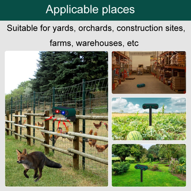 N911W Solar Powered Mouse Repeller Alarm Infrared Sensor Animal Repellent - Green