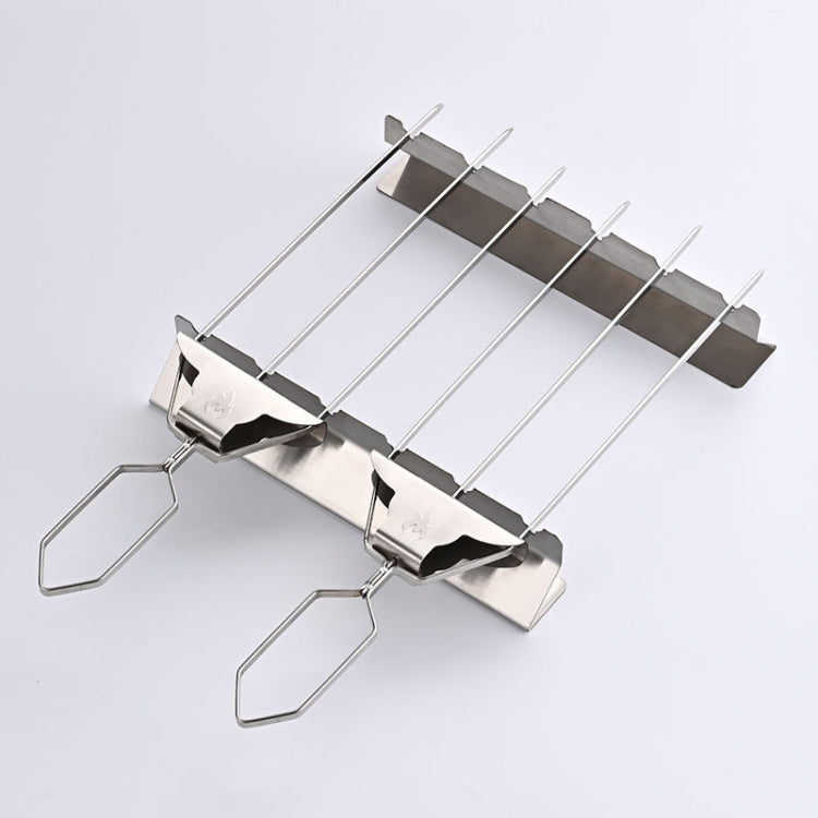 3 Way Skewer Stainless Steel BBQ Skewers Semi-Automatic Barbecue Fork