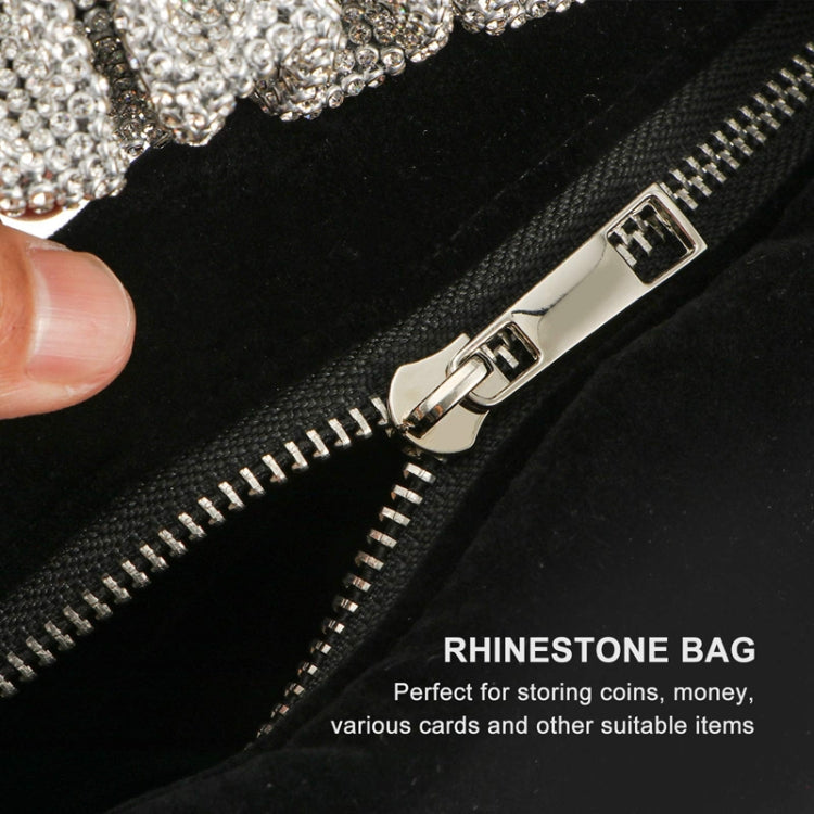 Velvet With Rhinestones Evening Bag Ladies Banquet Evening Clutch Bag - Black