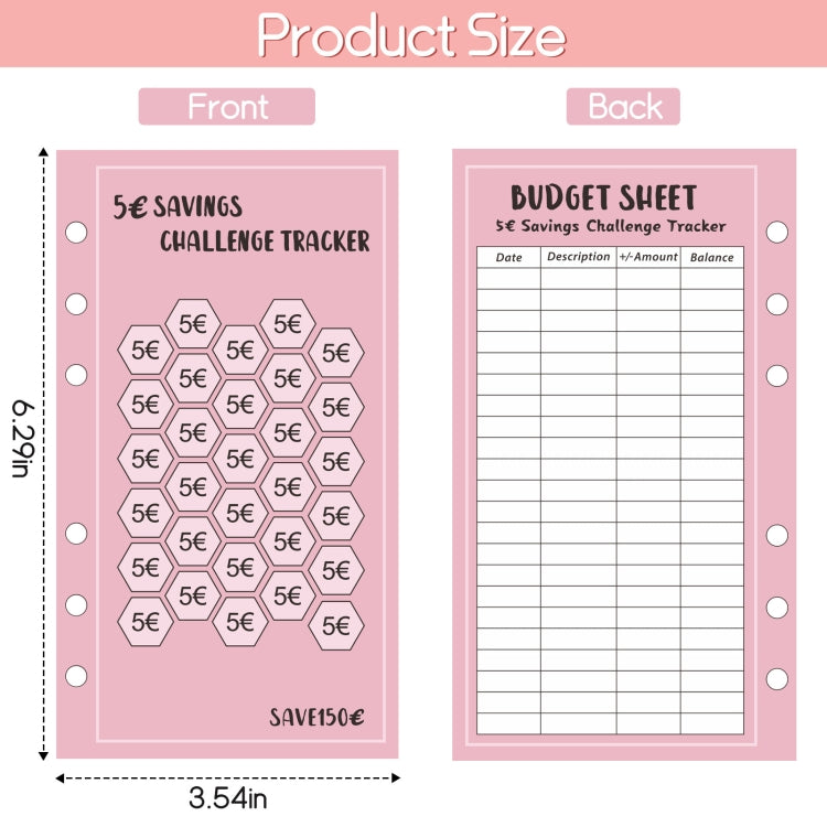 48 Sheets Dollar Version  Savings Challenge Trackers A6 Money Saving Budget Planner Cards