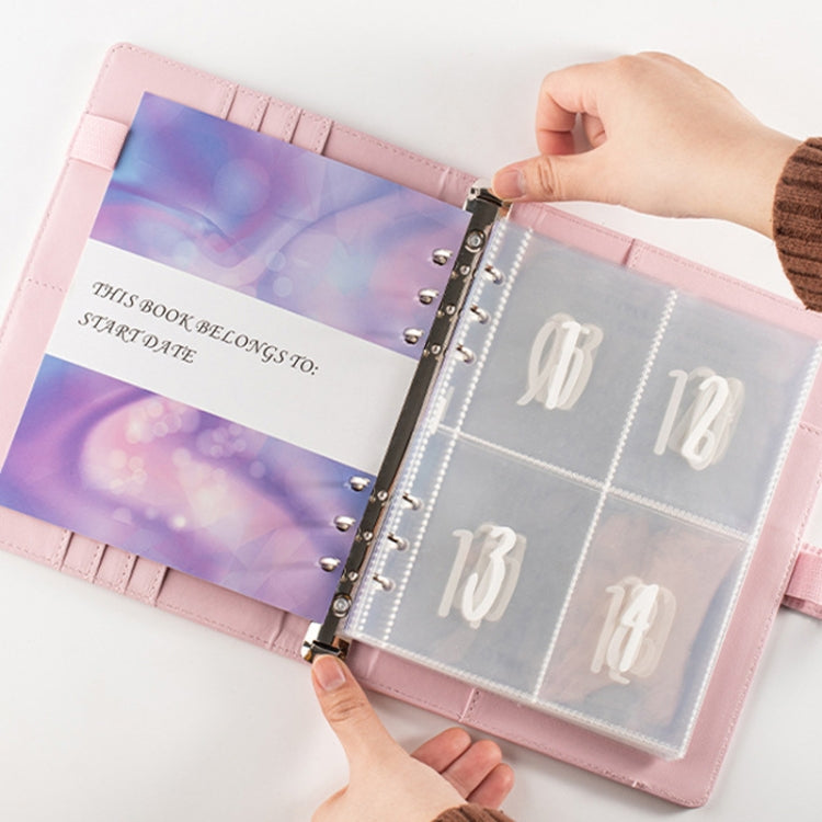 25sheets /Set A5 6 Holes Save Money Challenge Envelopes Replacement Inner Page, Spec: Set 4