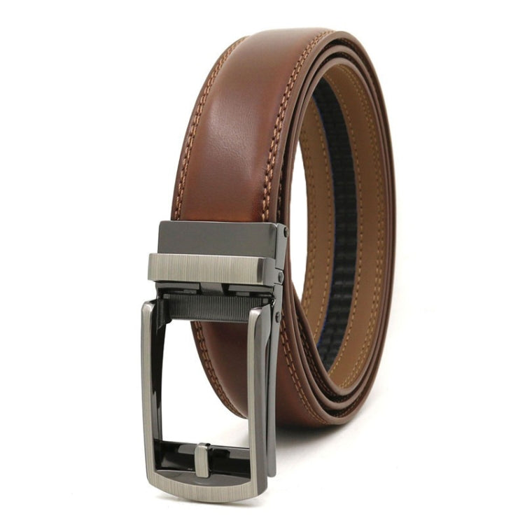 120cm Second Layer Cowhide Men Business Belt Automatic Buckle Belt