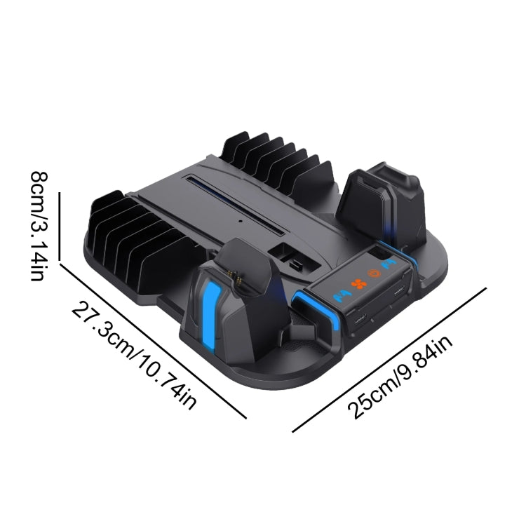 For Sony PS5 Slim PGTECH GP-521 Handle Charging Base Host Cooling Rack With Disc Rack