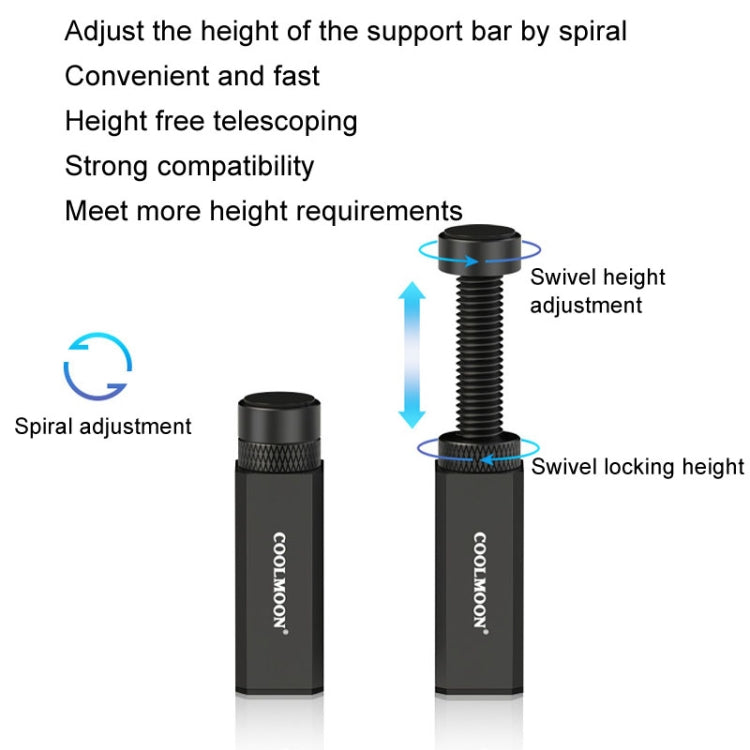 COOLMOON Graphics Card Stand Desktop Computer Graphics Card Vertical Top Support Bracket Screw Telescopic Support Rods, Adjustable Height: 7.5-12cm  - Black