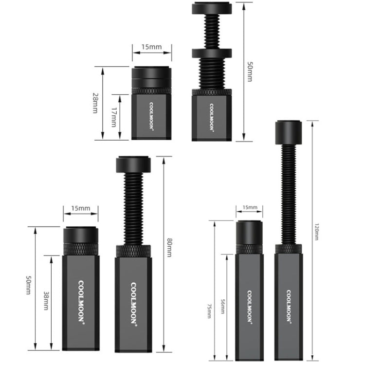 COOLMOON Graphics Card Stand Desktop Computer Graphics Card Vertical Top Support Bracket Screw Telescopic Support Rods, Adjustable Height: 7.5-12cm  - Black