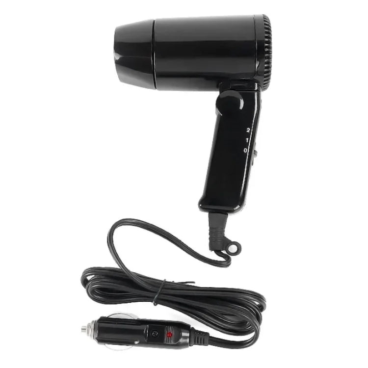 12V Car Outdoor Multi-function Handheld Hair Dryer - Black