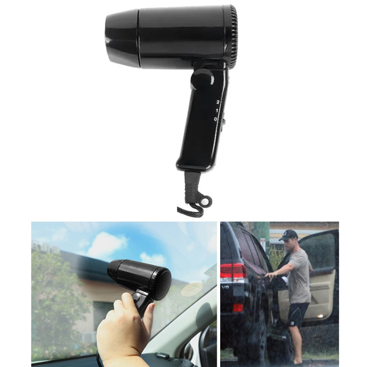 12V Car Outdoor Multi-function Handheld Hair Dryer - Black