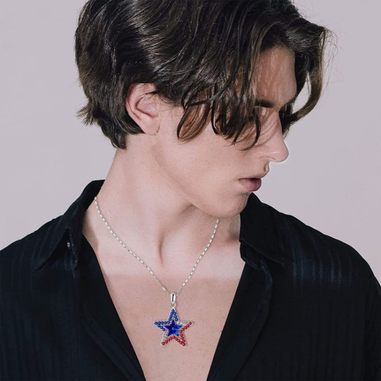 Pentagram With Zirconia Pendant Holiday Commemorative Gift, Style: Red Diamond Necklace
