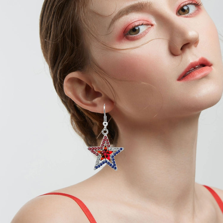 Pentagram With Zirconia Pendant Holiday Commemorative Gift, Style: Blue Diamond Earrings