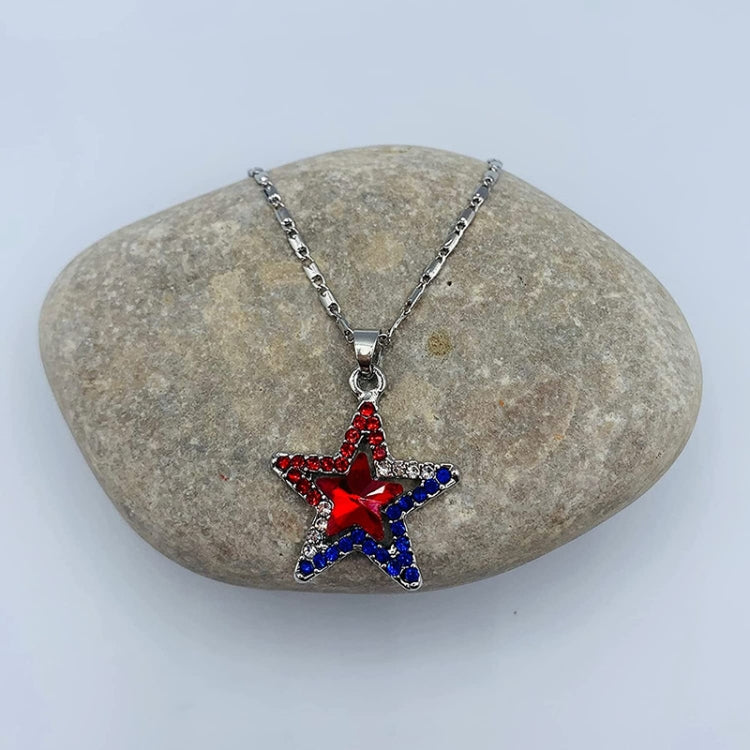 Pentagram With Zirconia Pendant Holiday Commemorative Gift, Style: Blue Diamond Necklace