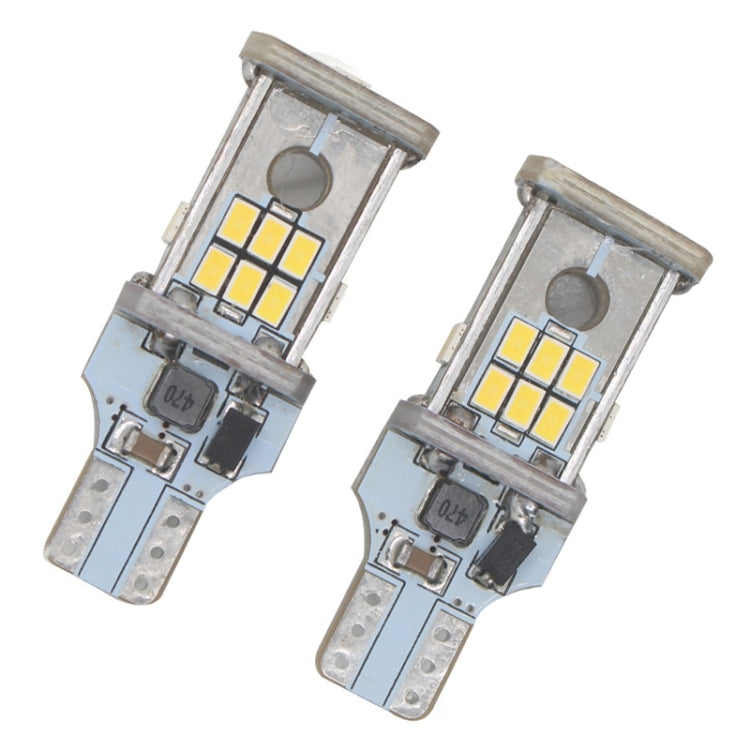 2pcs Automotive LED Reversing Lights Decode Induction Wide Voltage Brake Lights - White