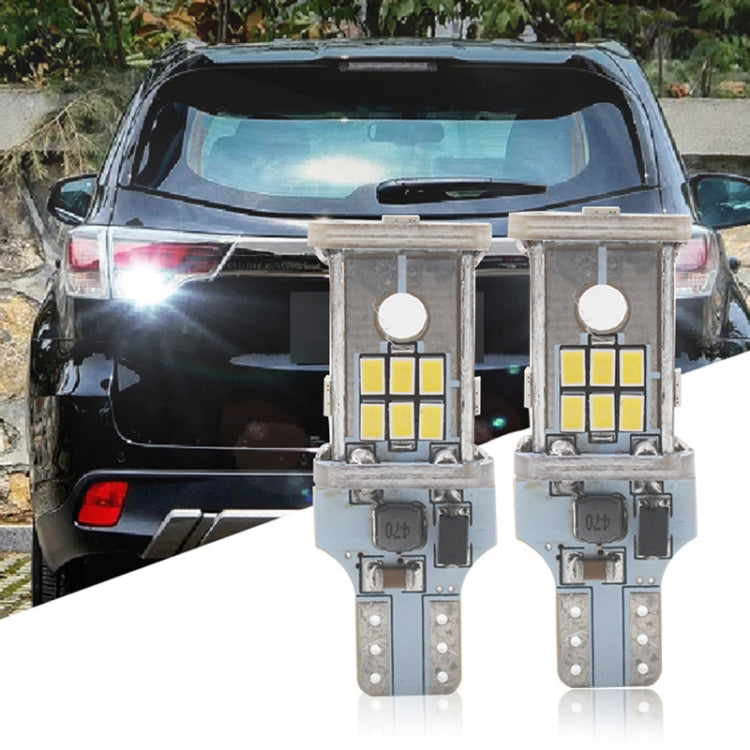 2pcs Automotive LED Reversing Lights Decode Induction Wide Voltage Brake Lights - White