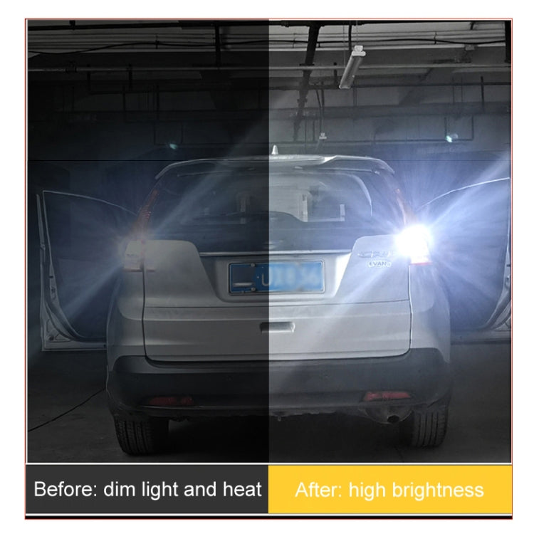 2pcs Automotive LED Reversing Lights Decode Induction Wide Voltage Brake Lights - White