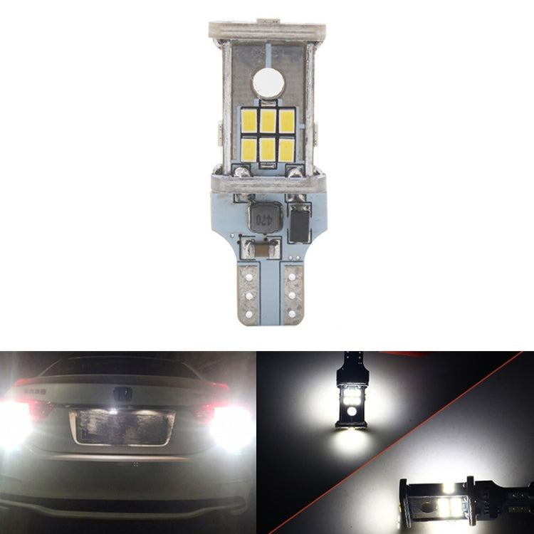 2pcs Automotive LED Reversing Lights Decode Induction Wide Voltage Brake Lights - White