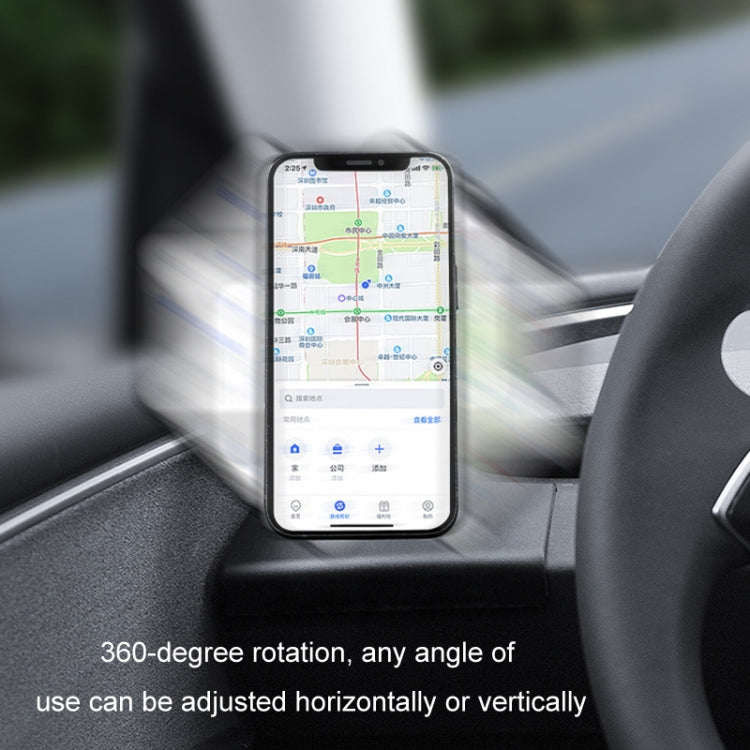 For 2024 Tesla Model 3 Left-hand Drive Air Outlet Magnetic Car Phone Holder - Dashboard Base