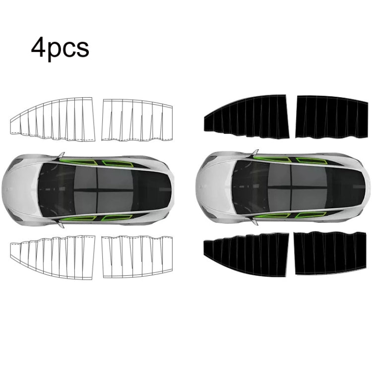 For Tesla Model Y 4pcs Black Car Side Window Privacy Sun Protection Curtain