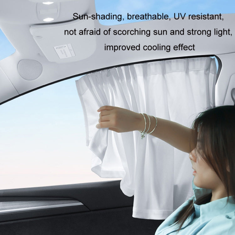 For Tesla Model 3 4pcs White Car Side Window Privacy Sun Protection Curtain