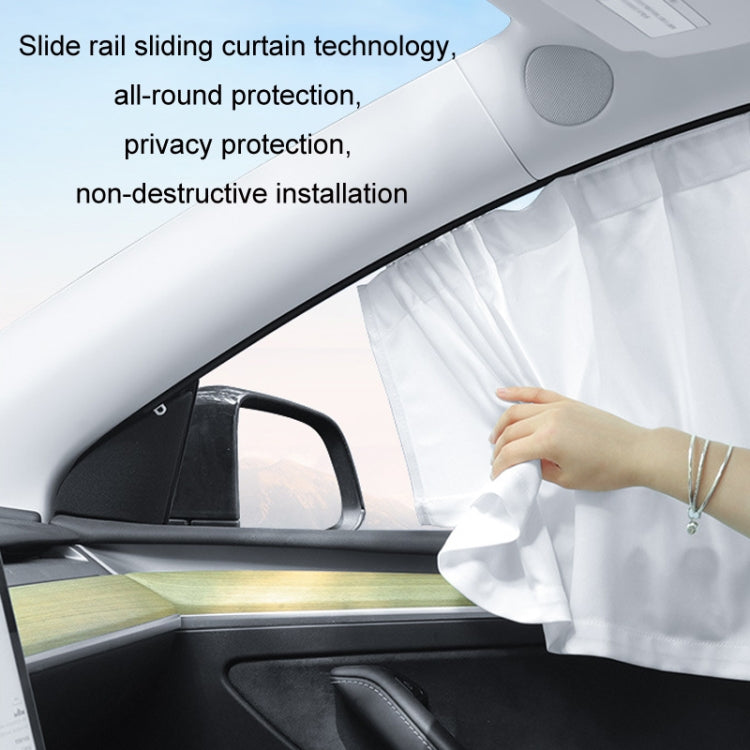 For Tesla Model Y 4pcs Black Car Side Window Privacy Sun Protection Curtain