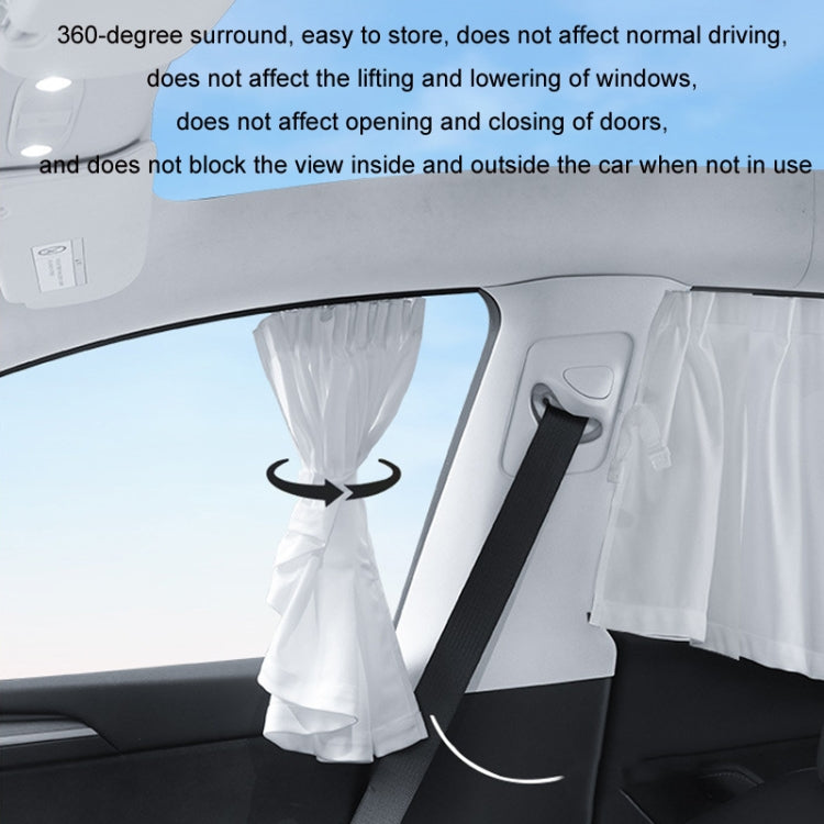 For Tesla Model 3 4pcs Black Car Side Window Privacy Sun Protection Curtain
