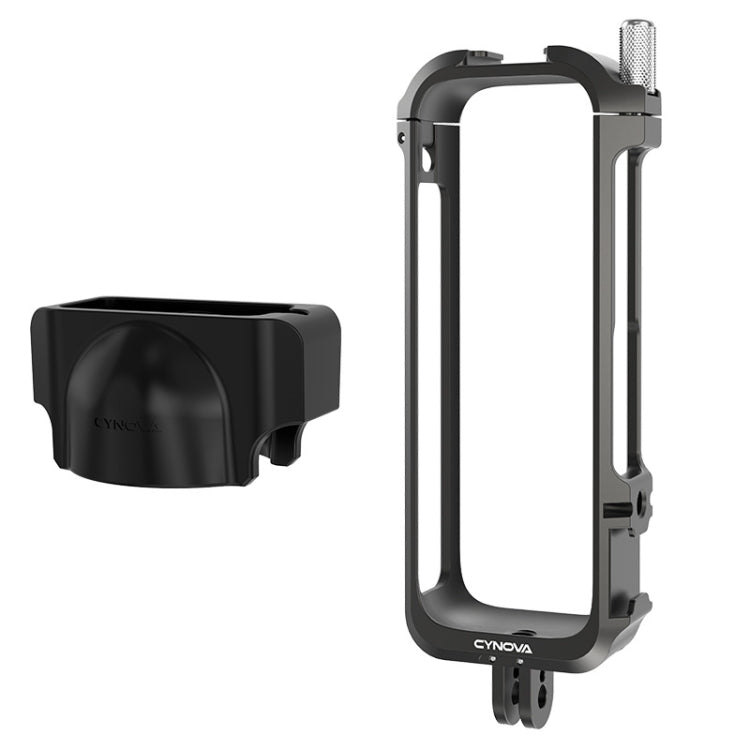 For Insta360 X4 CYNOVA Metal Rabbit Cage + Lens Cover Set Protective Accessories - Black