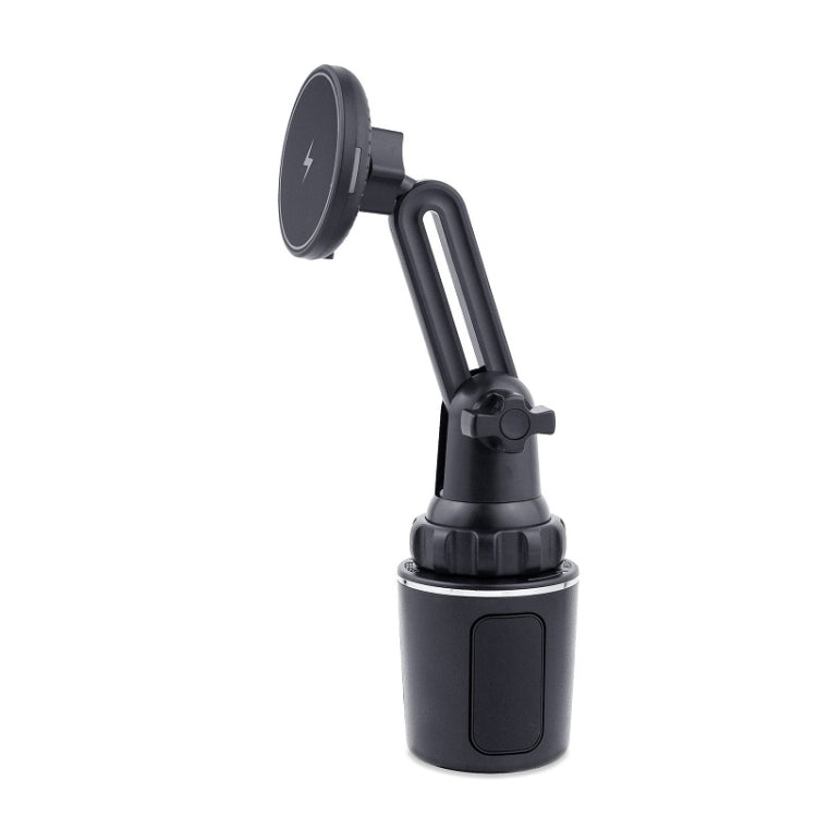 Car Water Cup Holder MagSafe Wireless Charging Bracket - Black