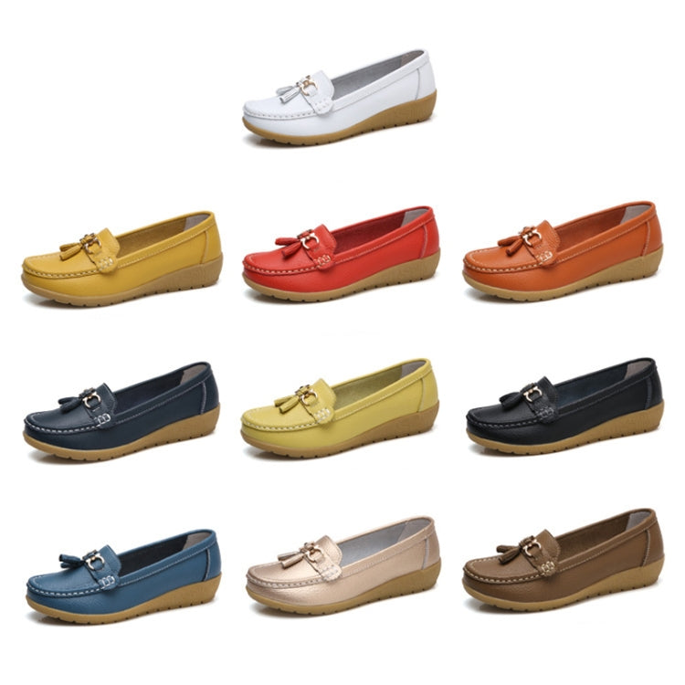 Leather Anti-Slip Flat Shoes Women Casual Shoes, Size: 43