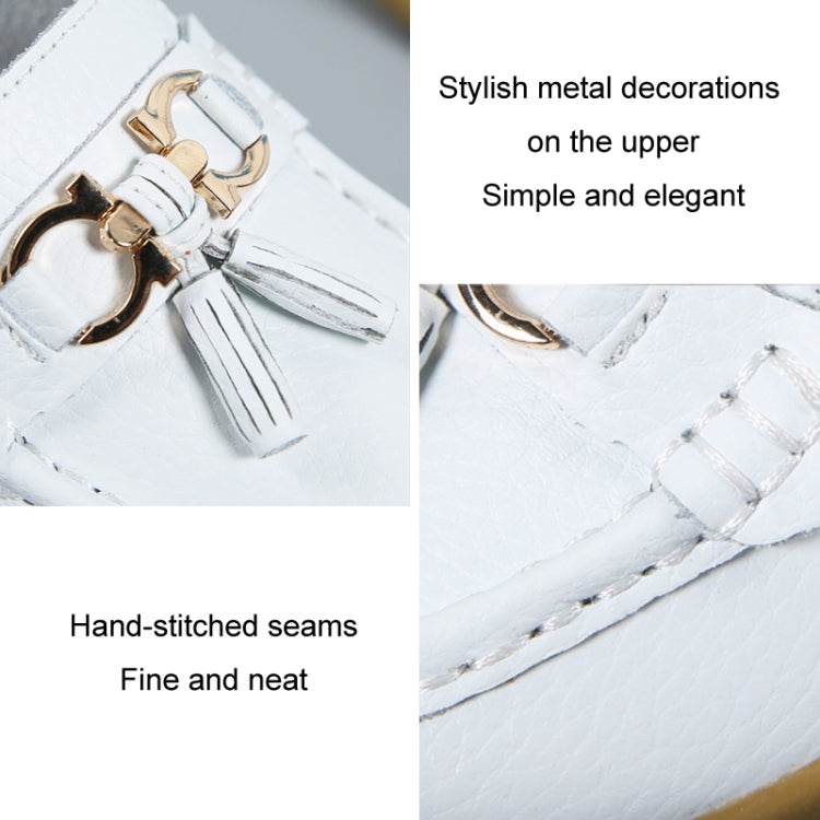 Leather Anti-Slip Flat Shoes Women Casual Shoes, Size: 42