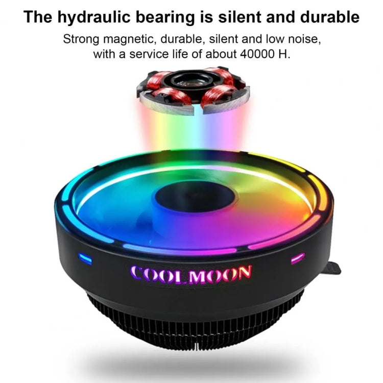 COOLMOON CPU Cooler Desktop Computer Auto Color Change Multi-Platform Mute Cooling Fan - Colorful Fine Aperture