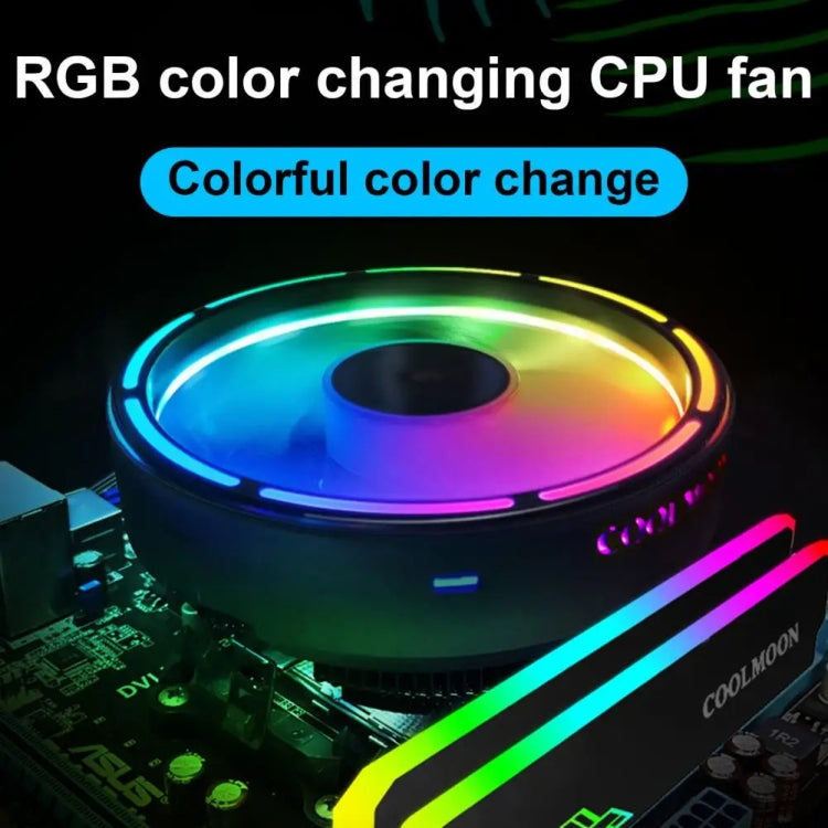 COOLMOON CPU Cooler Desktop Computer Auto Color Change Multi-Platform Mute Cooling Fan - Colorful Fine Aperture