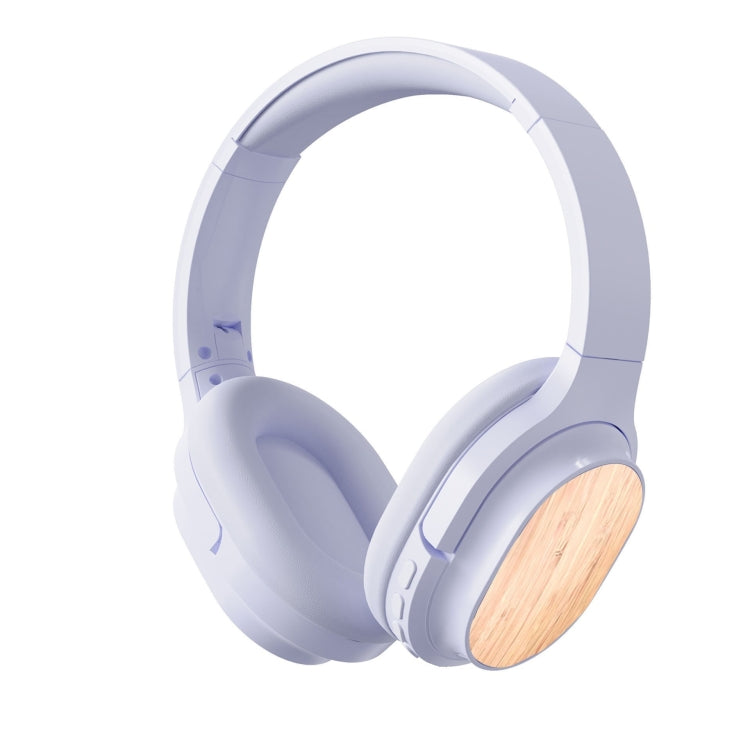 Bamboo Wood Bluetooth Headphones With Built-In Sound Card, TF Card / FM / AUX Support - White