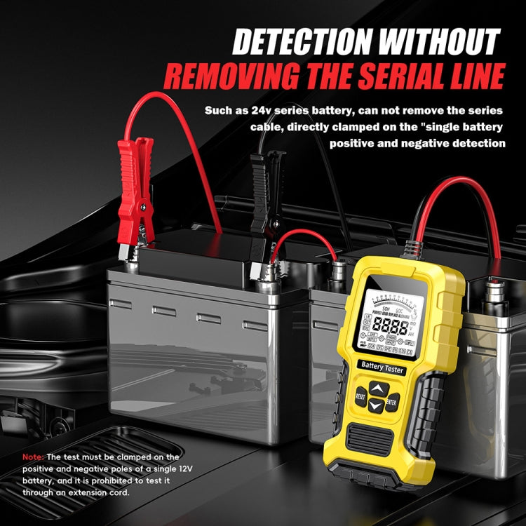 FOXSUR 12V/24V Automotive Lead-acid Battery Internal Resistance Rapid Analyzer - Yellow