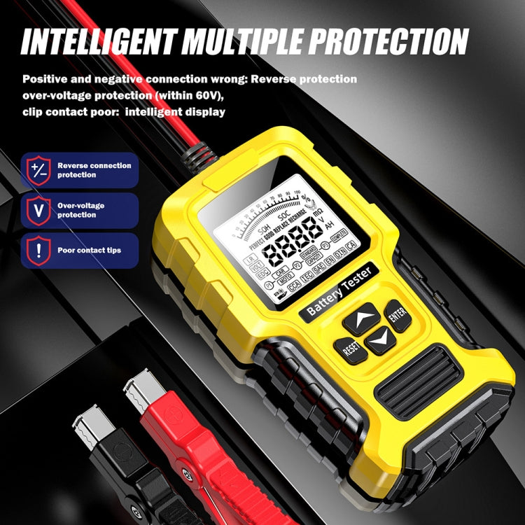 FOXSUR 12V/24V Automotive Lead-acid Battery Internal Resistance Rapid Analyzer - Yellow
